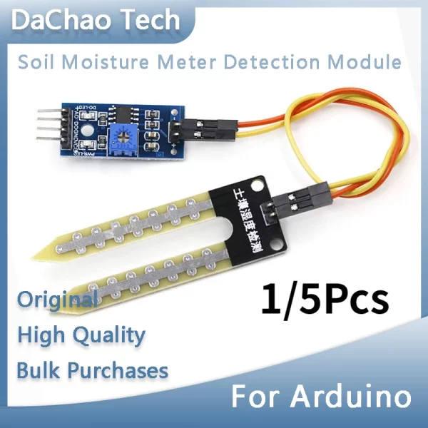 1/5Pcs Soil Moisture Meter Detection Module Intelligent Electronic Soil Sensor